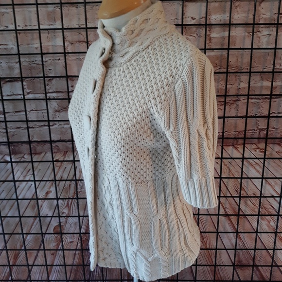 Apt 9 Cream Half-Sleeve Cable Knit Sweater - Picture 2 of 8